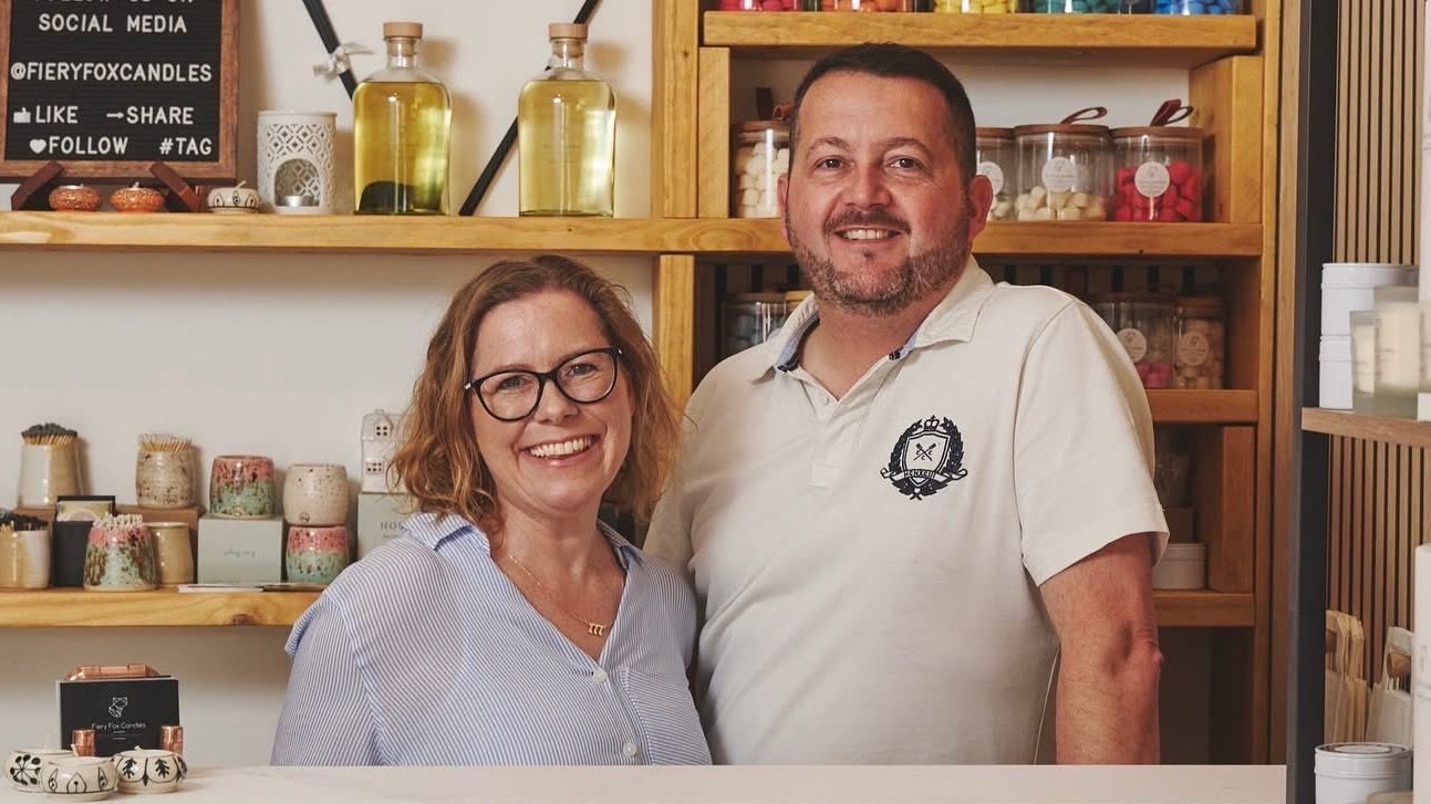 Fiery Fox Candles shop owners